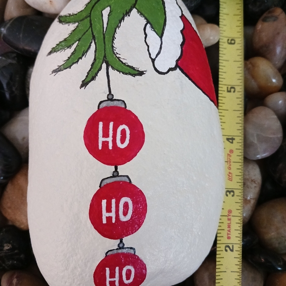 Hand Painted Grinch Rock - Picture 2 of 3